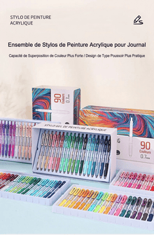 Stylo gel acrylique - couleurs et présentation