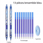 Ensemble de stylos bleus (13 pièces)
