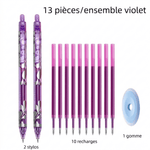 Ensemble de stylos violets (13 pièces)