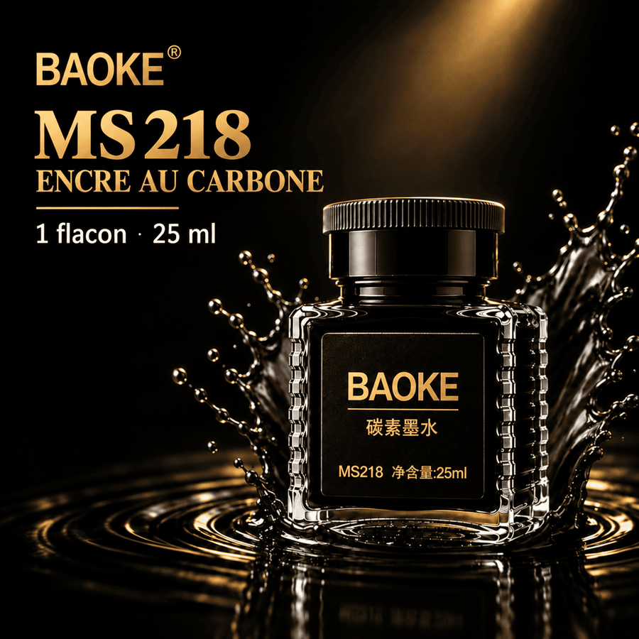 Encre noire au carbone BAOKE – Flacon de 25 ml