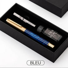 Coffret stylo plume bleu