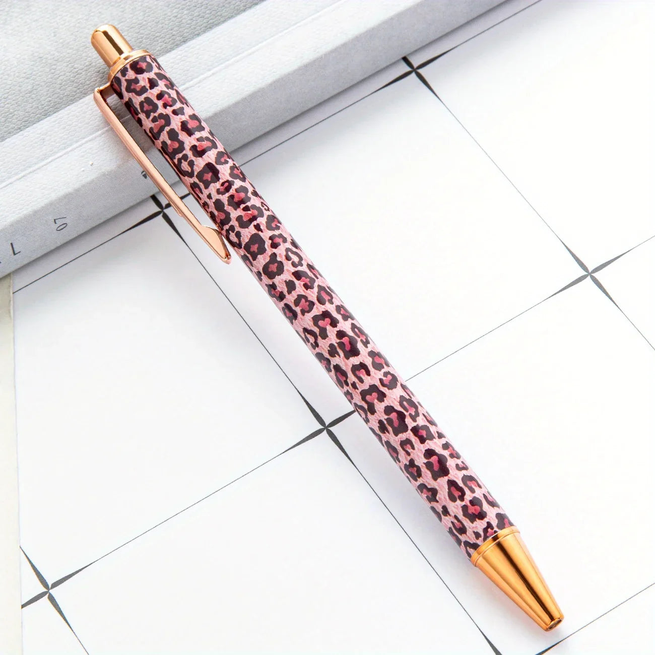 Stylo motif animal léopard multicolore rétractable