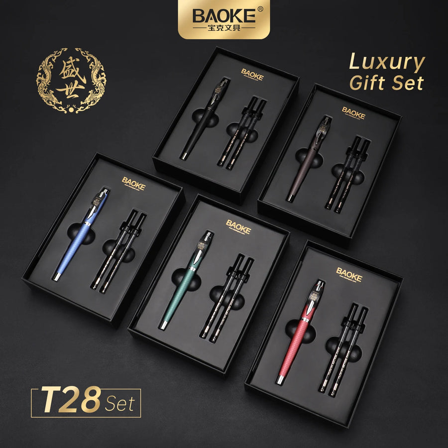 Stylo gel BAOKE T28 – Coffret avec deux recharges