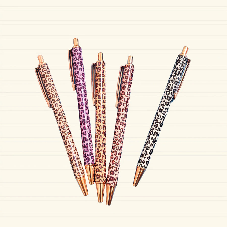 Stylo 4 couleurs léopard
