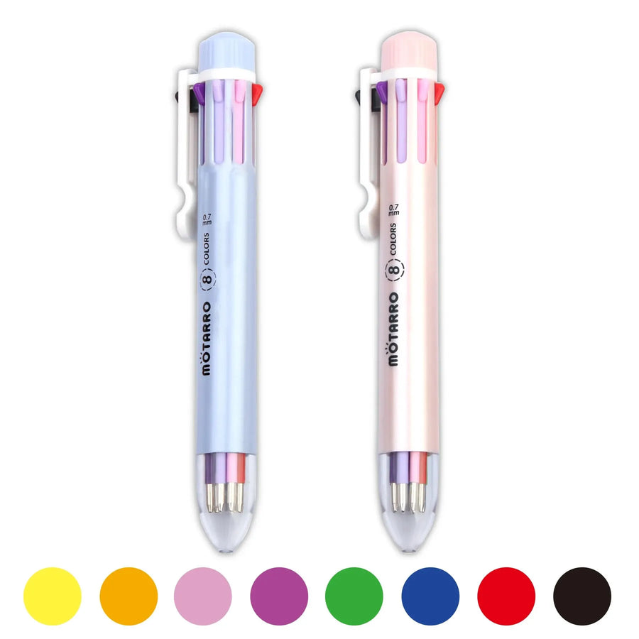 Stylo 8 couleurs rétractable