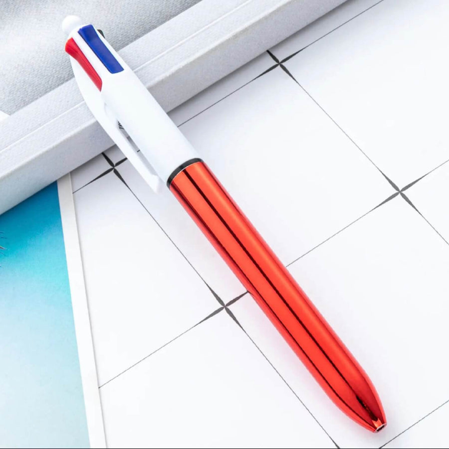 Stylo 4 couleurs doré
