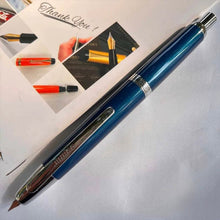 Stylo plume rétractable bleu nacré - Brillance océan